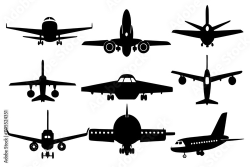 plane silhouette icon.