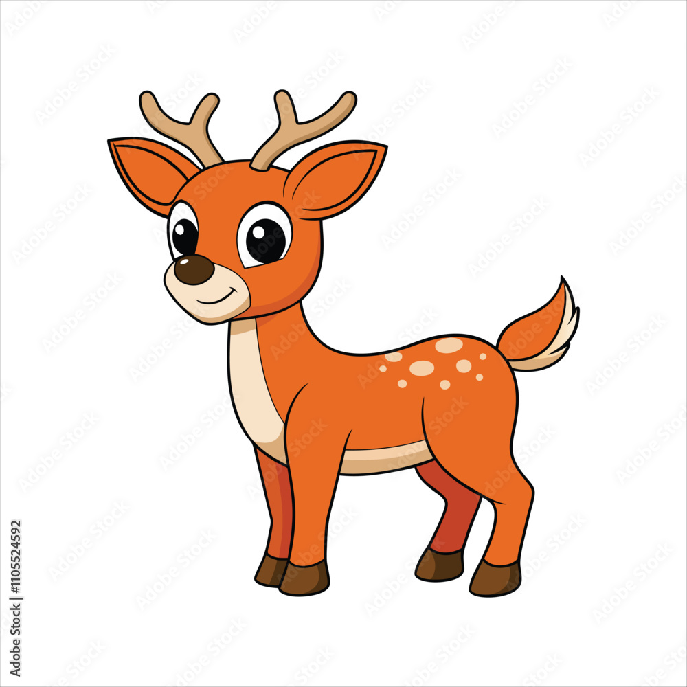 A cartoon deer with a white background A cartoon deer with a white background