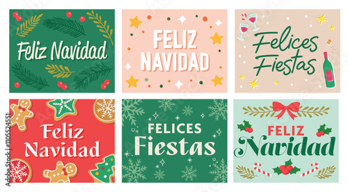'Feliz Navidad' Christmas Vector Cards Set