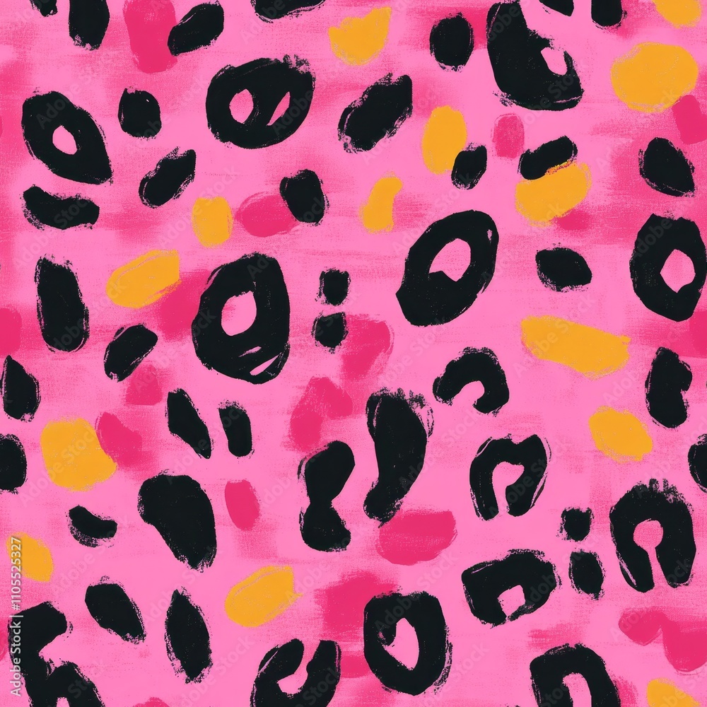 Obraz premium Pink Leopard Print Graphic Design