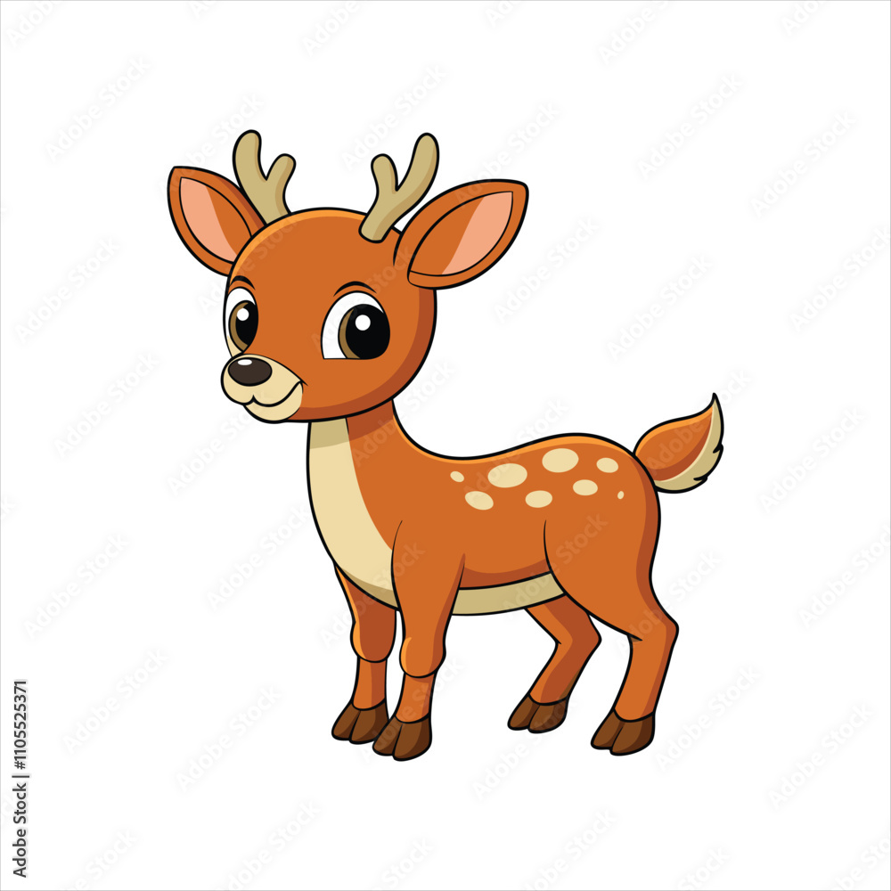 A cartoon deer with a white background A cartoon deer with a white background