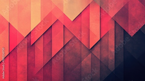 Abstract geometric design with layered triangles in warm colors.