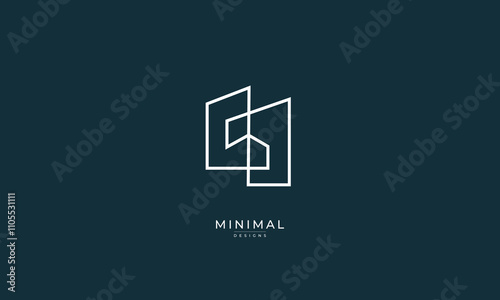 A line art icon logo of a modern house or home / real estate business	
