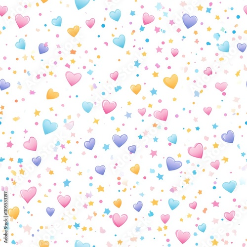 Colorful Heart and Star Pattern Design