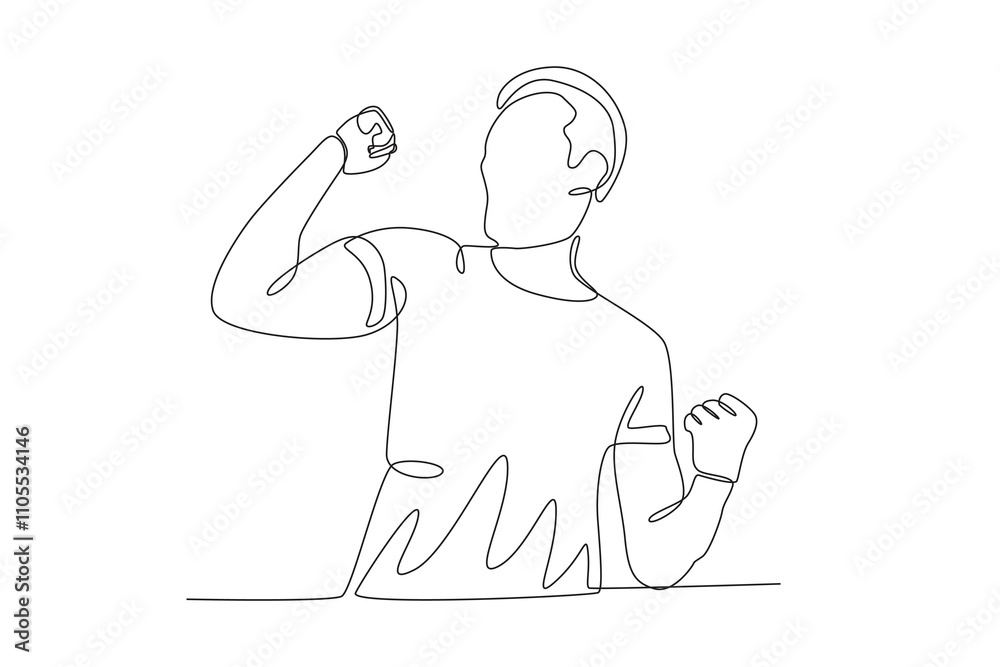 Single continuous line drawing of A man who is happy and cheerful. Dynamic single line draw design graphic vector illustration.
Single continuous line drawing of A man who is happy and cheerful. Dynamic single line draw design graphic vector illustration.