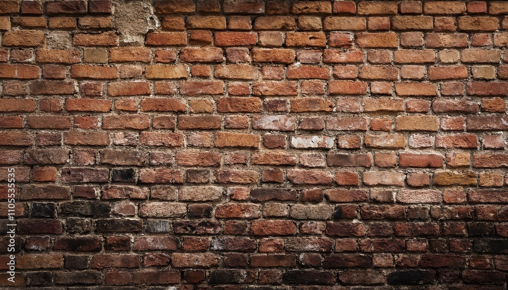 Fototapeta premium Old weathered wall made of old red bricks