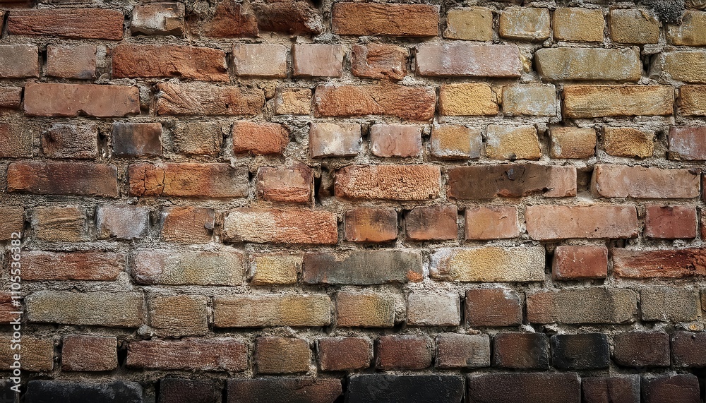 Old weathered wall made of old red bricks Old weathered wall made of old red bricks