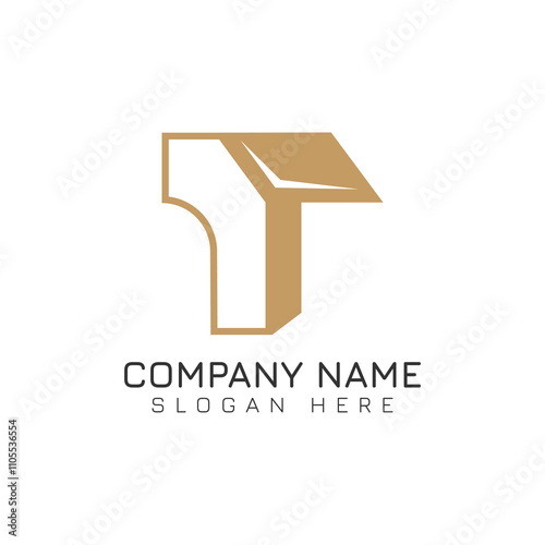 A simple abstract  T real estate logo, maybe suitable for your business  and brand logo