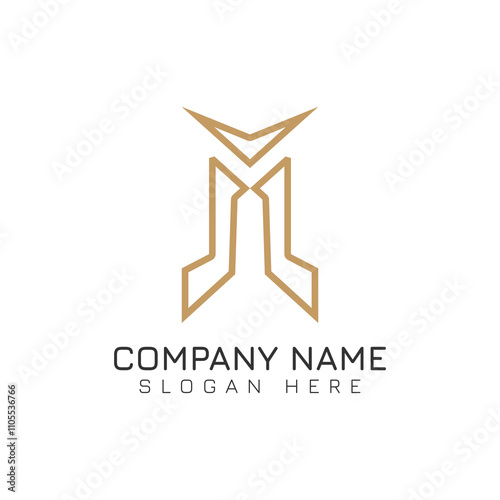 A simple abstract M logo, maybe suitable for your business  and brand logo