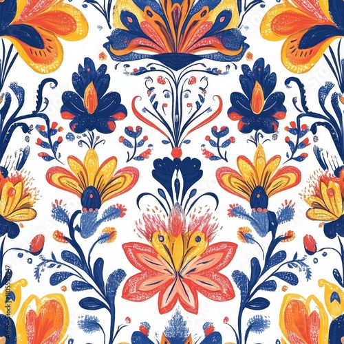 Vibrant Floral Pattern Design photo