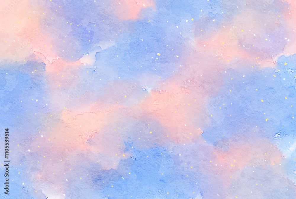 Fototapeta premium 水彩背景 テクスチャ素材 ピンク 青