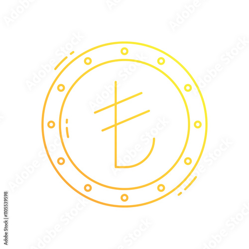 Turkish lira vector icon