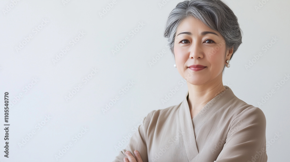 上品で自信に満ちた日本人女性の肖像 上品で自信に満ちた日本人女性の肖像