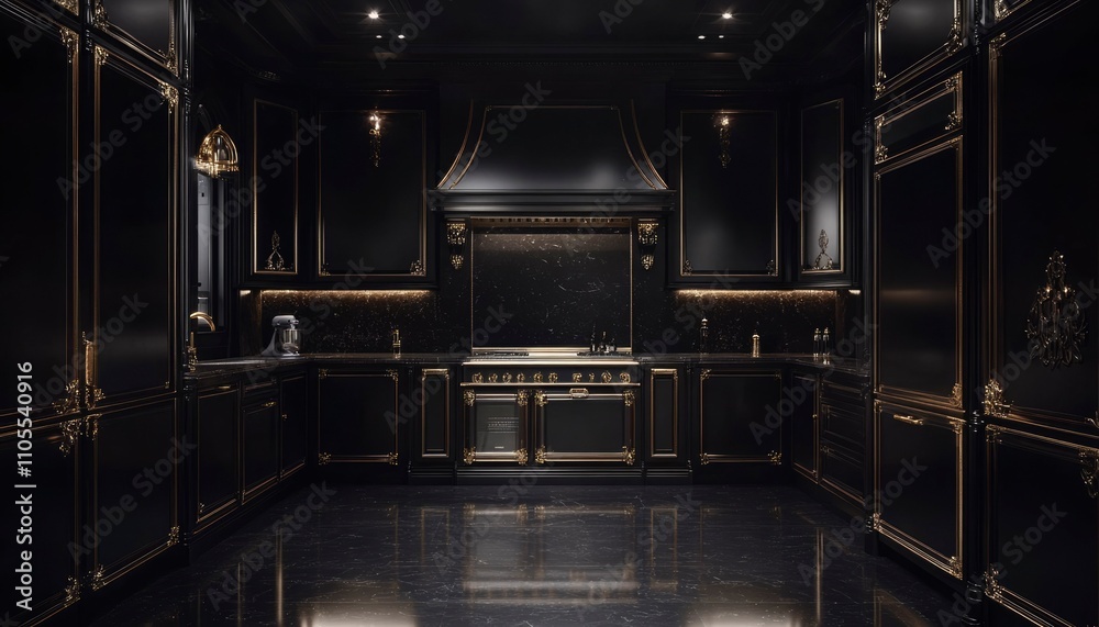 Elegant Black Gold Kitchen Design Luxurious Decor Elegant Black Gold Kitchen Design Luxurious Decor