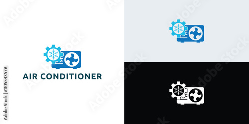 Air Conditioner Repair Logo Design Template Vector Design Illustration.