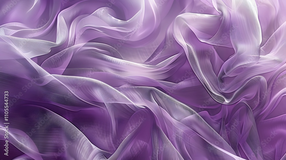 Fototapeta premium Abstract Purple Fabric Draped in Soft Waves