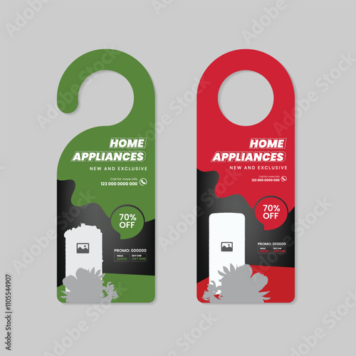 Home Appliance Accessories Sale door hanger Design Template or Flash sale vertical banner design and home decor sale door hanger design 