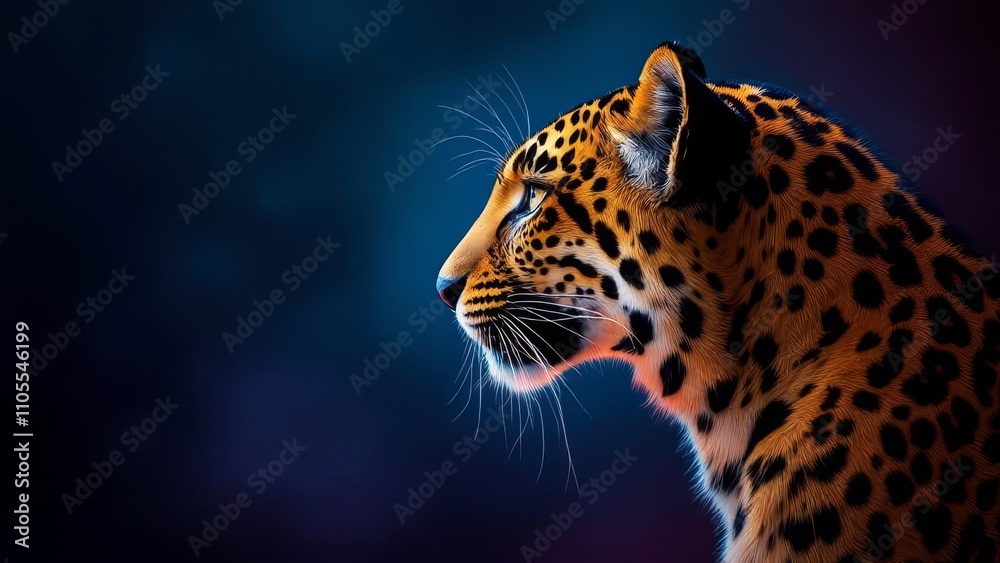 Obraz premium A Far Eastern leopard, sharp focus, blurred forest backdrop.