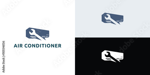 Air Conditioner Repair Logo Design Template Vector Design Illustration.