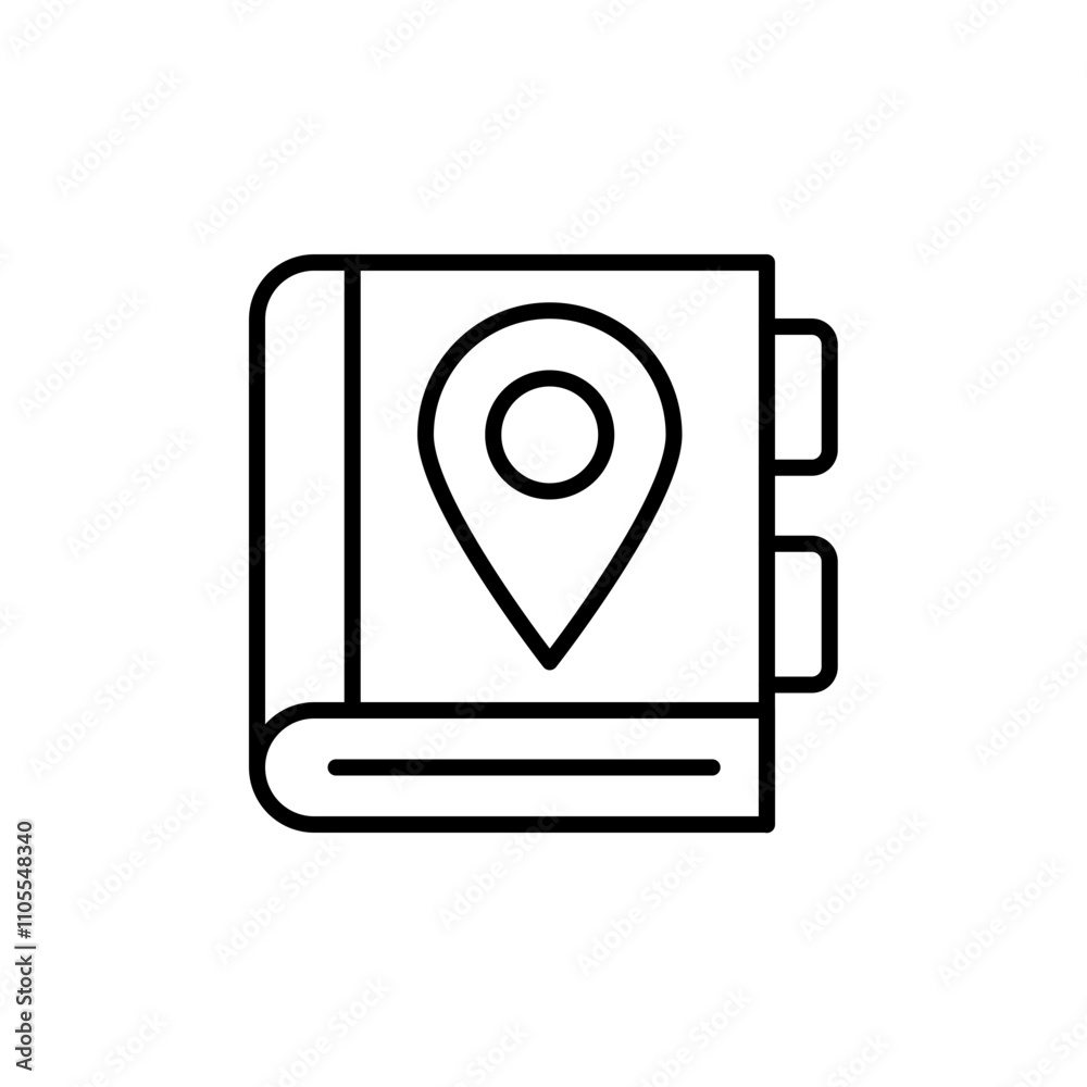 Tour book outline icons, minimalist vector illustration ,simple transparent graphic element .Isolated on white background Tour book outline icons, minimalist vector illustration ,simple transparent graphic element .Isolated on white background