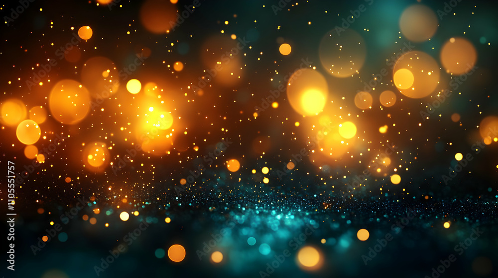 Fototapeta premium Glimmering Lights Dance on Dark Sparkle Background