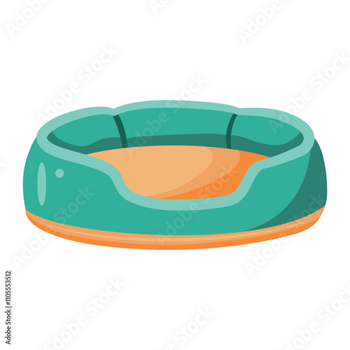 Pet bed. Accessory for domestic cats and dogs. Vector illustration on a white background.