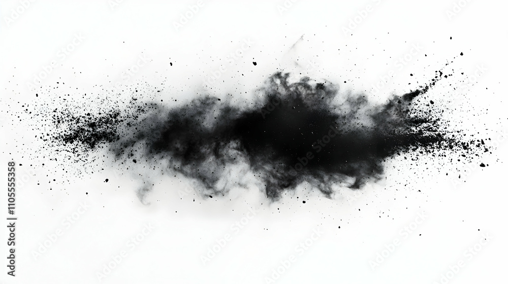 Fototapeta premium Black Powder Explosion: Abstract Art, Dramatic Design