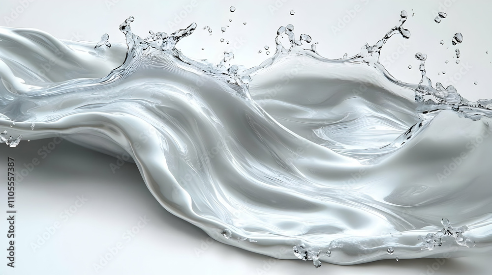 Liquid Silver: Waves Crash, Reflecting Light Beautifully Liquid Silver: Waves Crash, Reflecting Light Beautifully
