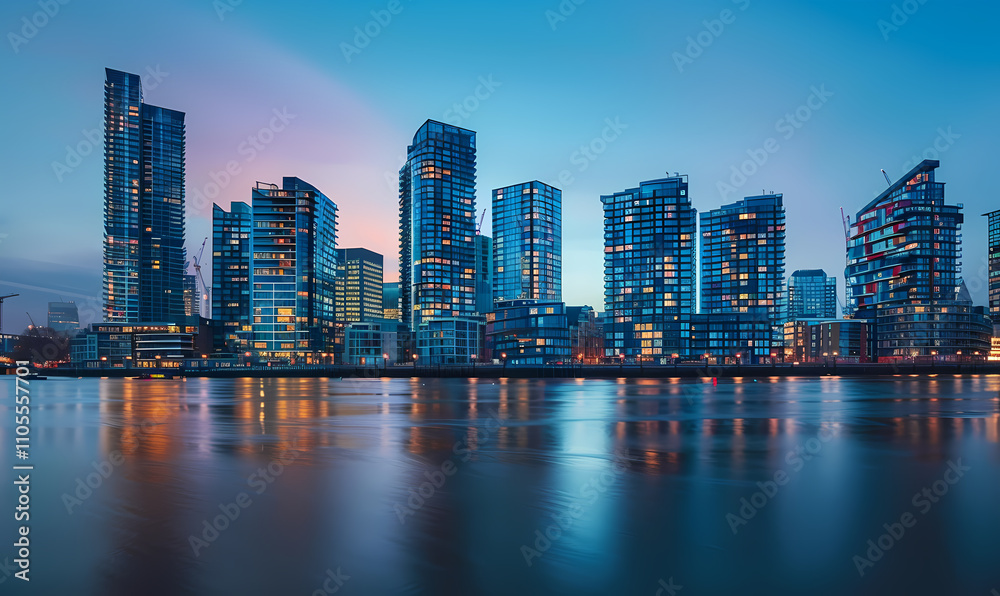 Naklejka premium country skyline at night