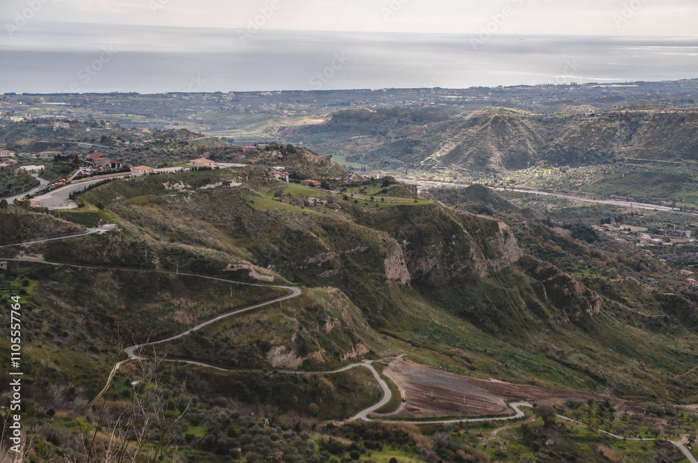 view of the mountains in Gerace in Calabria view of the mountains in Gerace in Calabria