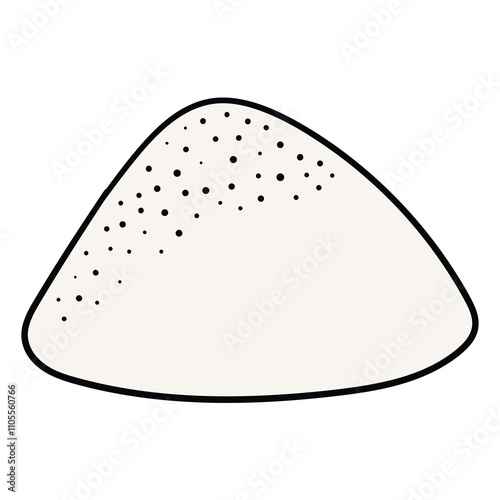 Hand drawn cartoon pile of sugar or salt on white background.
