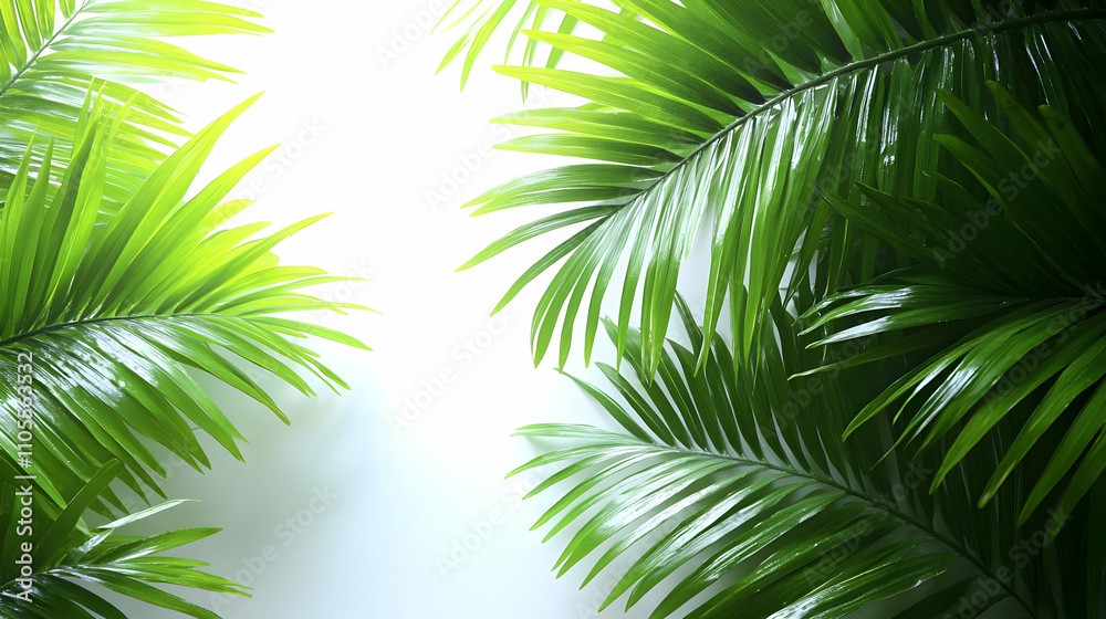 Lush Green Palm Fronds Showcase Tropical Beauty Lush Green Palm Fronds Showcase Tropical Beauty
