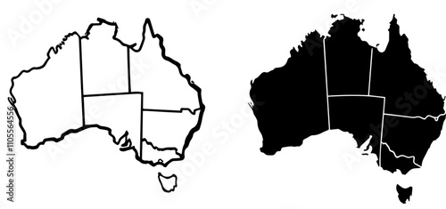 map of australia fill and outline