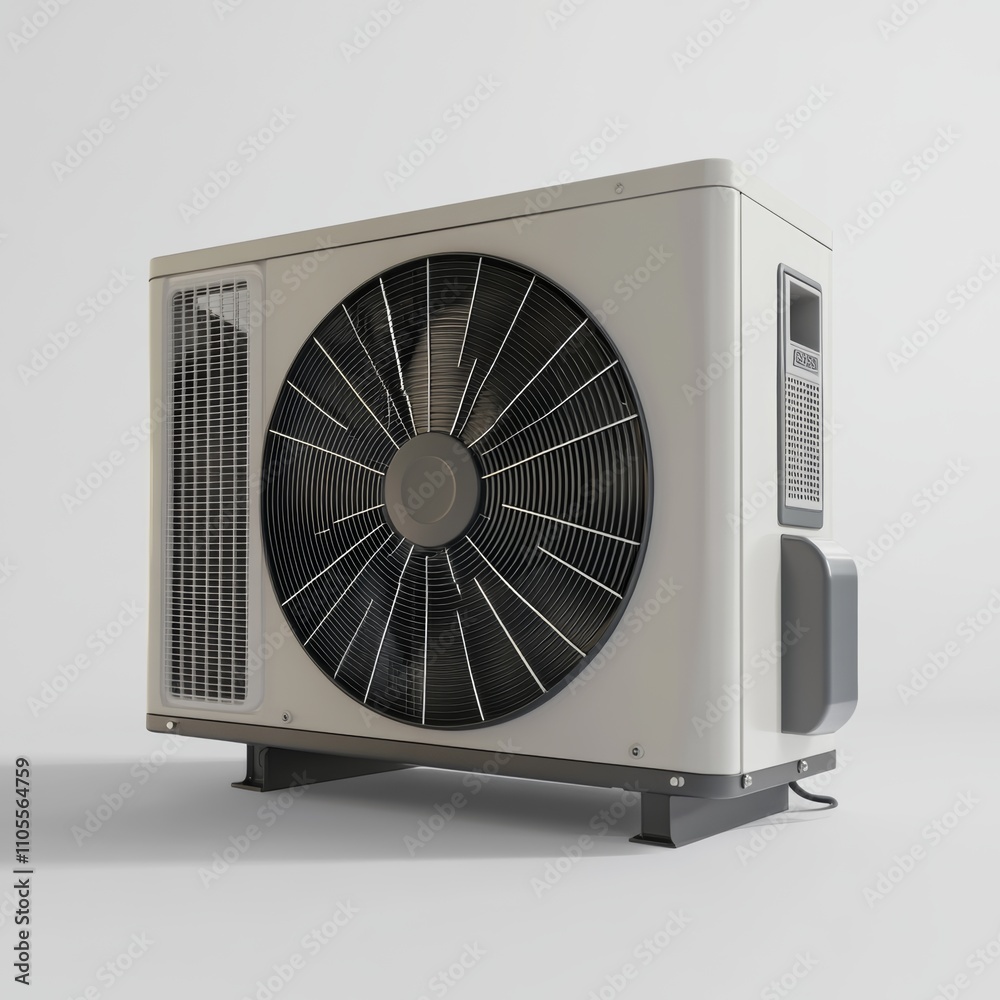 Modern Air Conditioning Unit on Minimalist Background Modern Air Conditioning Unit on Minimalist Background