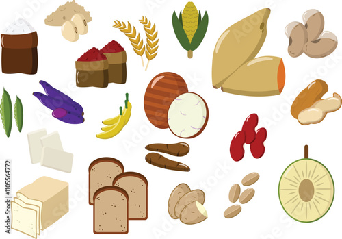 set of kinds of spices dan food