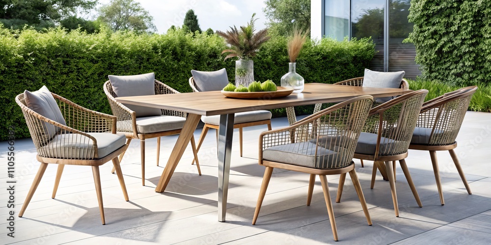 Outdoor Table and Chairs Set on Background for Elegant Home Decor and Garden Inspiration, Showcasing Modern Furniture Designs and Versatile Outdoor Living Spaces Outdoor Table and Chairs Set on Background for Elegant Home Decor and Garden Inspiration, Showcasing Modern Furniture Designs and Versatile Outdoor Living Spaces