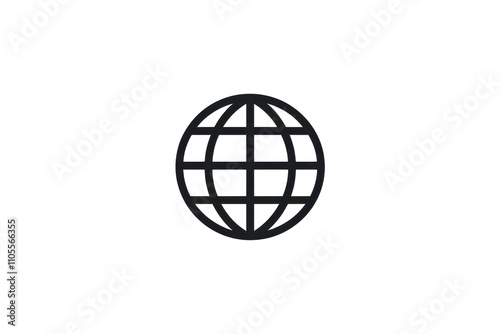 A minimalistic representation of a globe symbolizing global connectivity and international perspective.