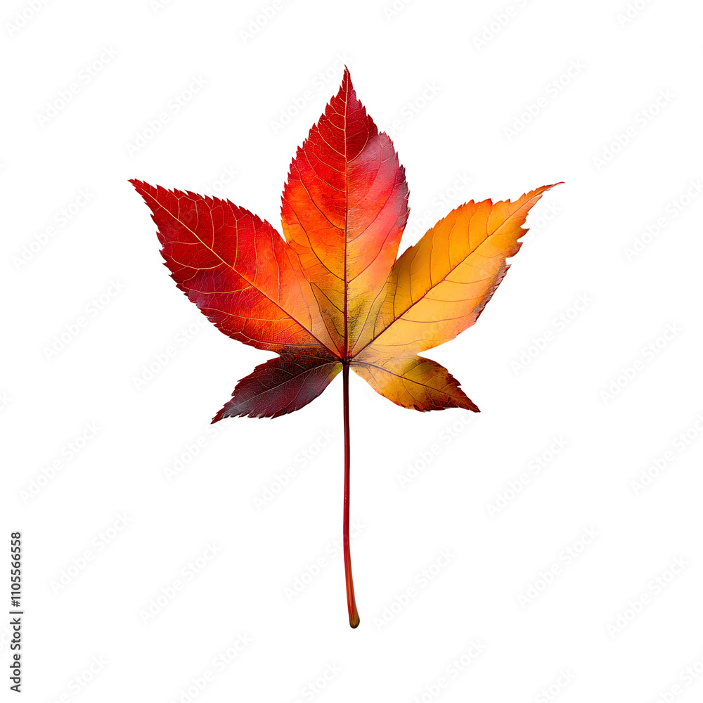Vibrant autumn maple leaves displaying red and yellow gradients on white background, featuring natural textures and sharp details through macro photography with studio lighting. Vibrant autumn maple leaves displaying red and yellow gradients on white background, featuring natural textures and sharp details through macro photography with studio lighting.