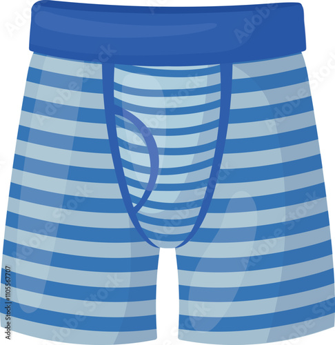 Trunks cartoon icon. Striped underpants. Male apparel