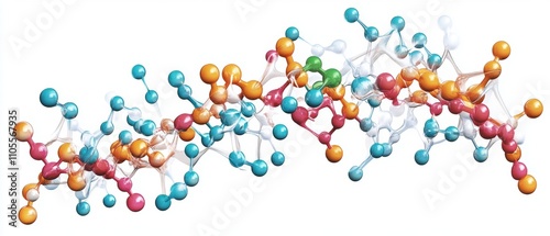 Colorful Molecular Structure on a White Background