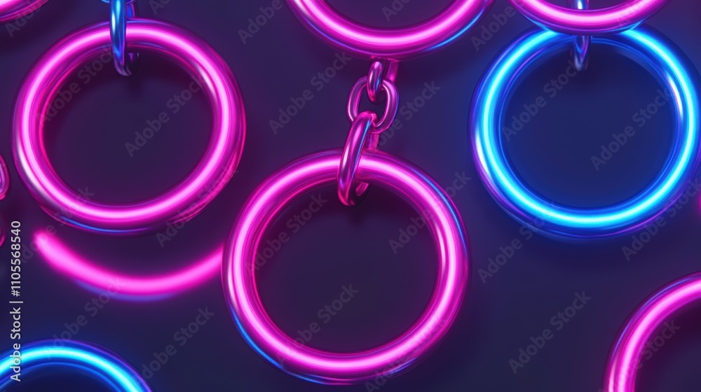 Abstract neon rings. Abstract neon rings.