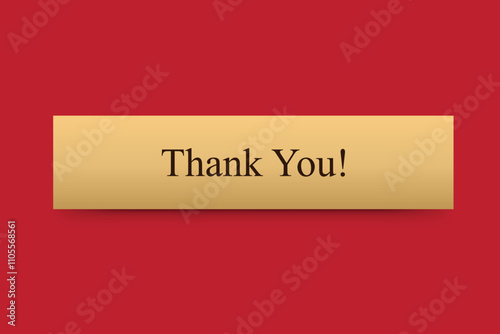Square-shaped 'Thank You' tag with a festive gold and red theme, perfect for holiday designs.