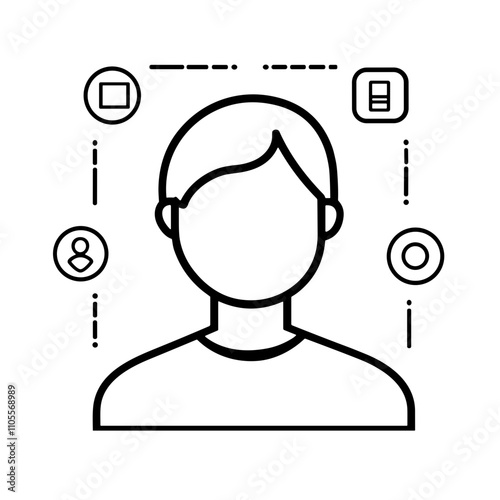 User profile icon in minimalist line design