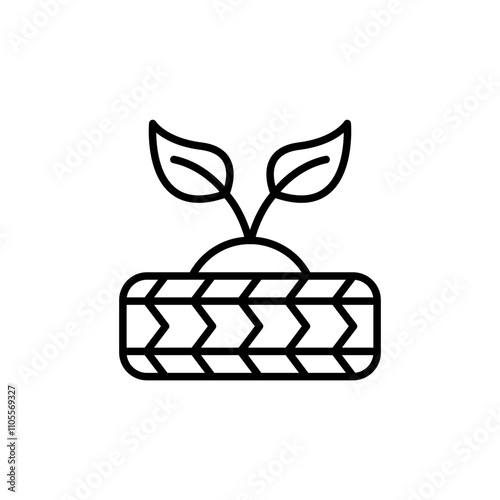 Upcycle tire outline icons, minimalist vector illustration ,simple transparent graphic element .Isolated on white background