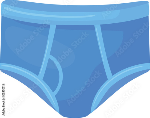 Blue male briefs cartoon icon. Swimming garment