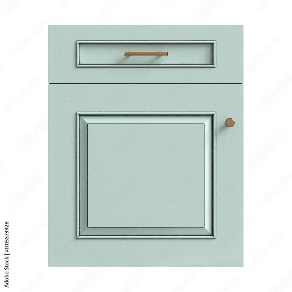 3d render of a mint kitchen facade, doors for kitchen cabinets, front view 3d render of a mint kitchen facade, doors for kitchen cabinets, front view