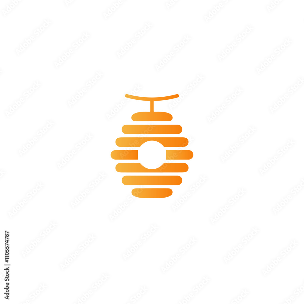Bee hive icon logo flat vector design Bee hive icon logo flat vector design