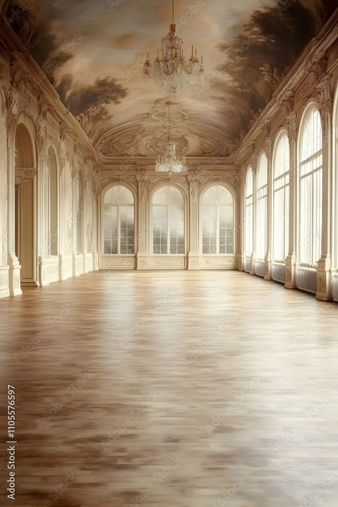 Elegant Ballroom Interior 3D Render Elegant Ballroom Interior 3D Render