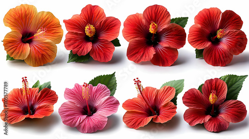 Vibrant Hibiscus Blooms: A Close-Up View of Exquisite Flowers