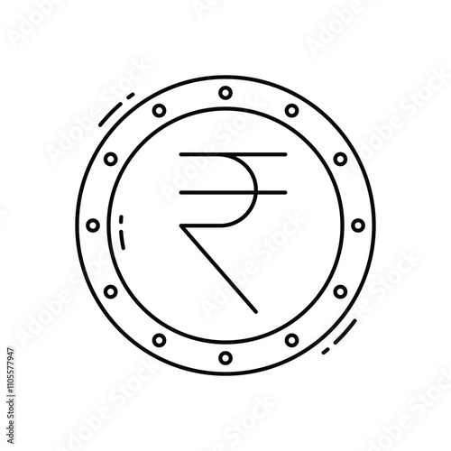 Indian rupee vector icon